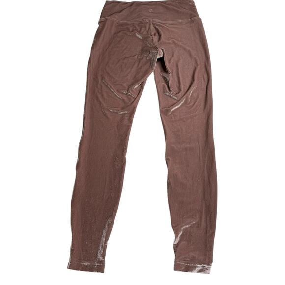LULULEMON Wunder Lounge High Rise Velvet Leggings Women's Size 10 Pink Oak - Picture 2 of 9